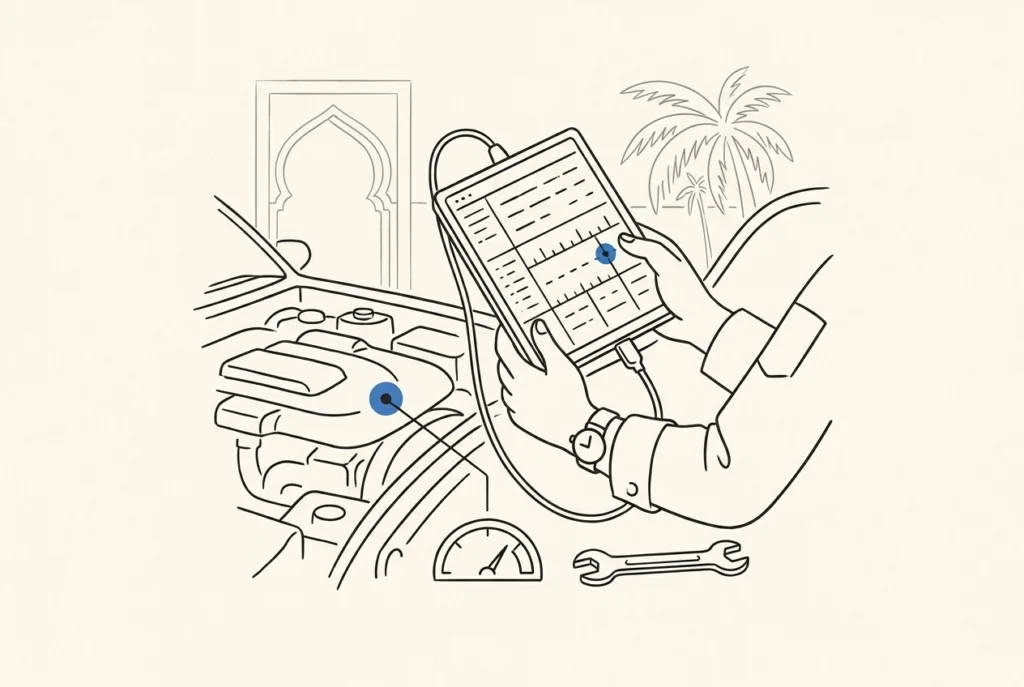 Professional header image for industry analysis: إصلاح تكييف السيارة في دبي والشارقة وأبوظبي: الأعراض الشا...